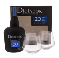 Image de Dictador 20 Years + 2 Verres 40° 0.7L