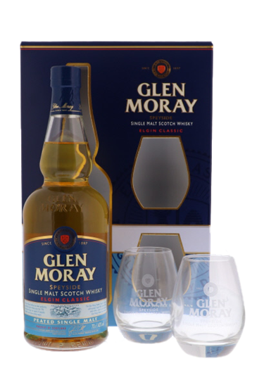 Image sur Glen Moray Classic Peated Single Malt + 2 Verres 40° 0.7L