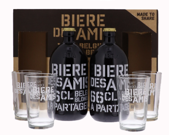 Image sur Bière des Amis 2 x 66 cl + 4 Verres 5.8° 1.32L