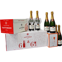 Image de Taittinger Brut Réserve Pack (6 Bouteilles + 6 Verres) 12.5° 4.5L