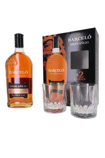Image sur Barcelo Gran Anejo + 2 Verres 37.5° 0.7L