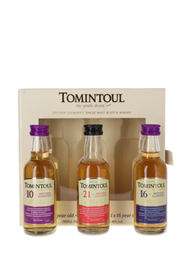 Image sur Tomintoul 10 Years + 16 Years +  21 Years Years Tripack 3 x 5 cl 40° 0.15L