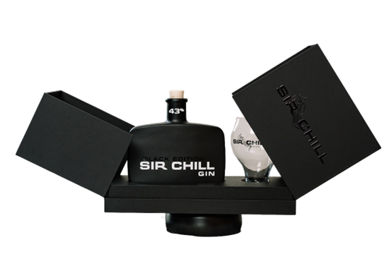 Image sur Sir Chill Gin Black Edition Royal Box + Verre 43° 0.5L