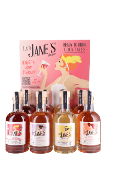 Image sur Display 12 Lady Jane's Choice 20 cl Mix (3 Red Cheeks, 3 Pornstar Martini, 3 Cosmopolitan, 3 Negroni) 18° 2.4L