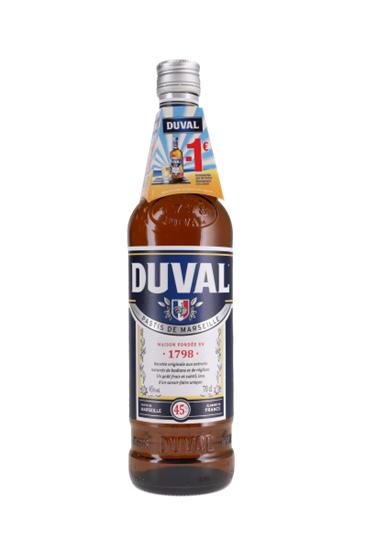 Image sur Duval Pastis + Bon 1 € 45° 0.7L